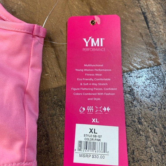 YMI Women’s Performance Pink Sport Bra Size XL - Picture 4 of 11